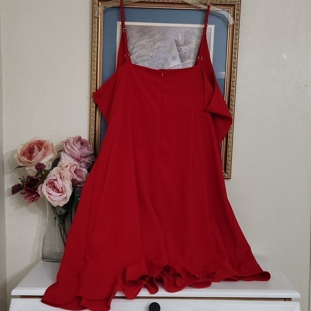 Romantic Red Sleeveless Mini Dress XXL Date Night Y2K Concert Party - Picture 9 of 12